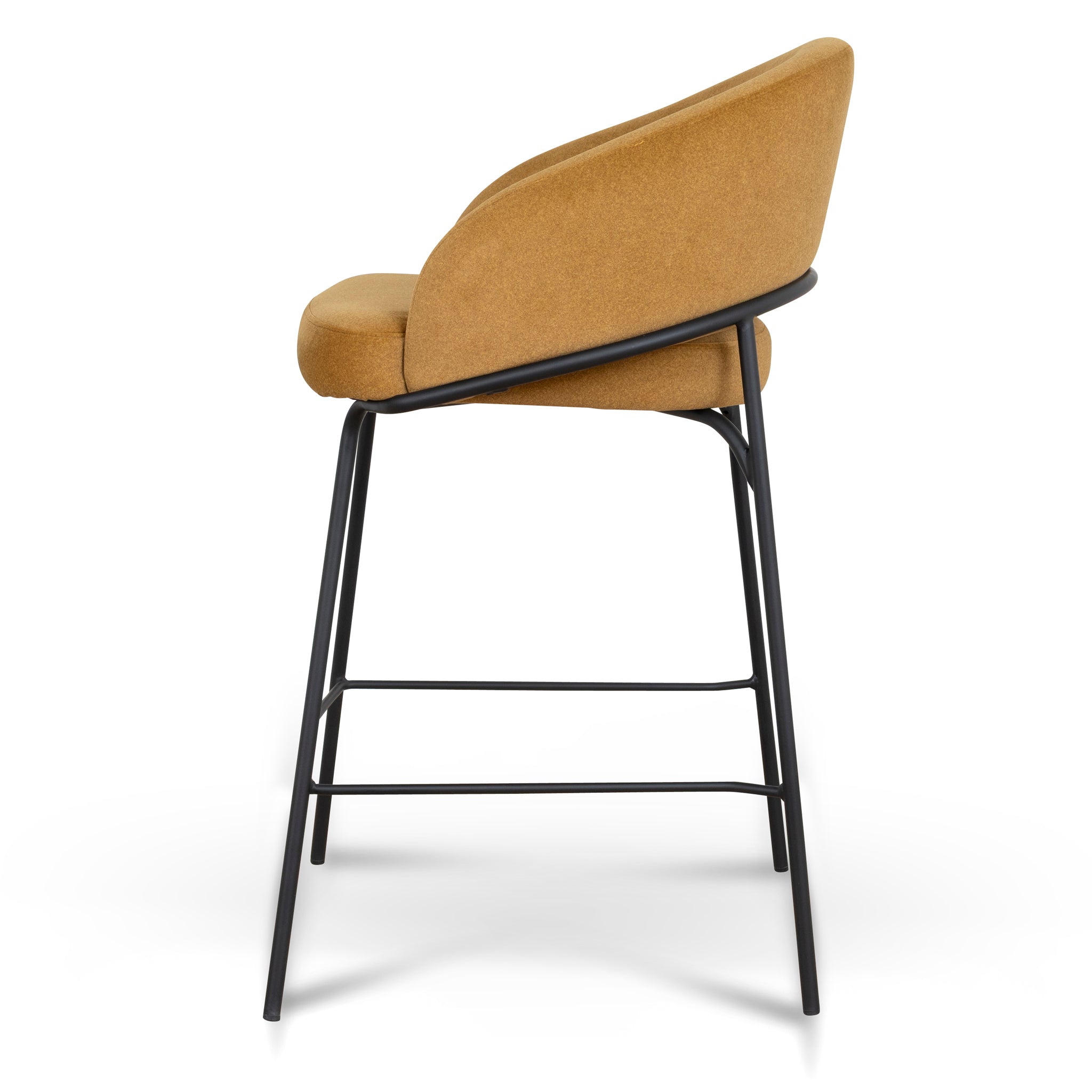 Black Amalfi Bar Stool - Orange Gold Seat (Set of 2)