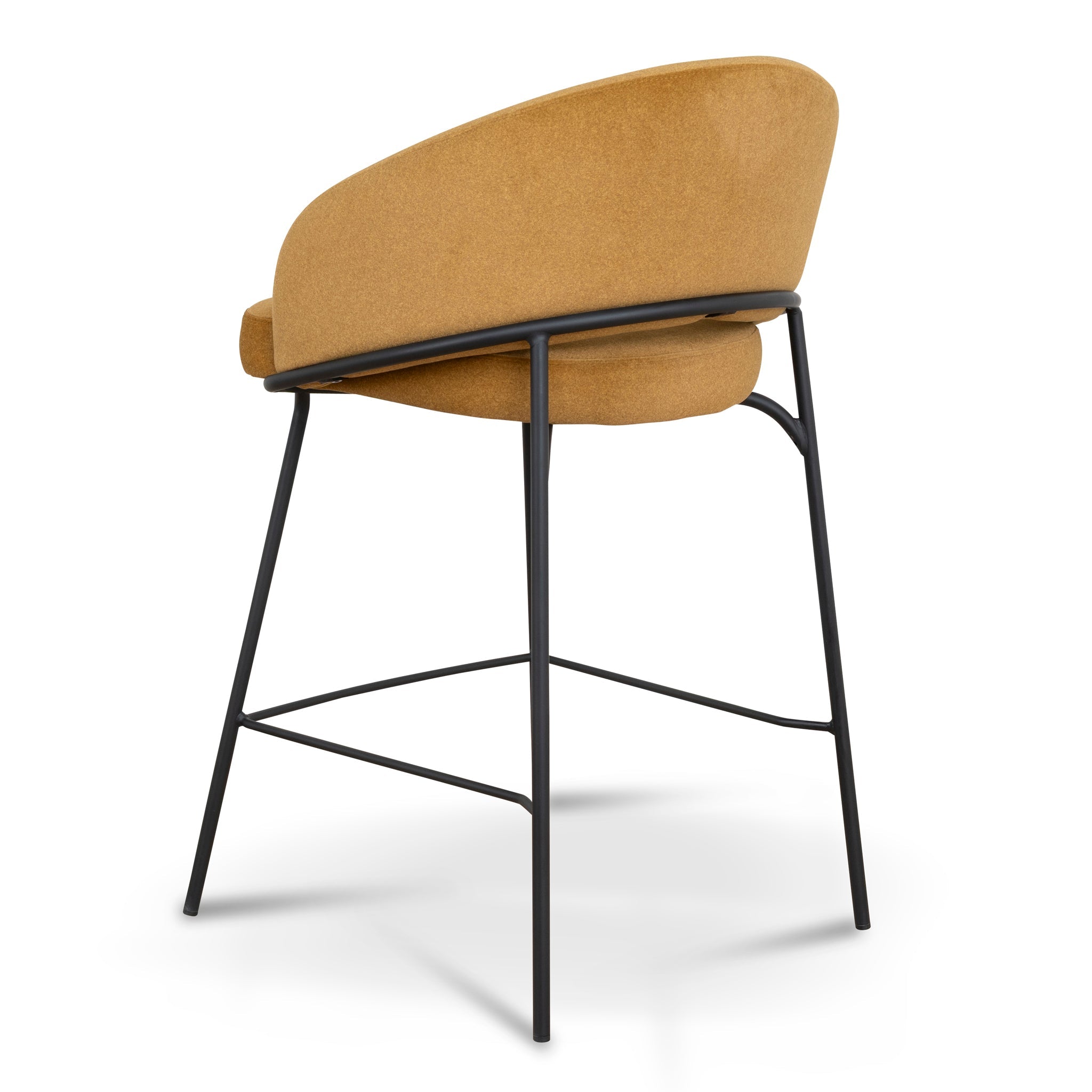 Black Amalfi Bar Stool - Orange Gold Seat (Set of 2)