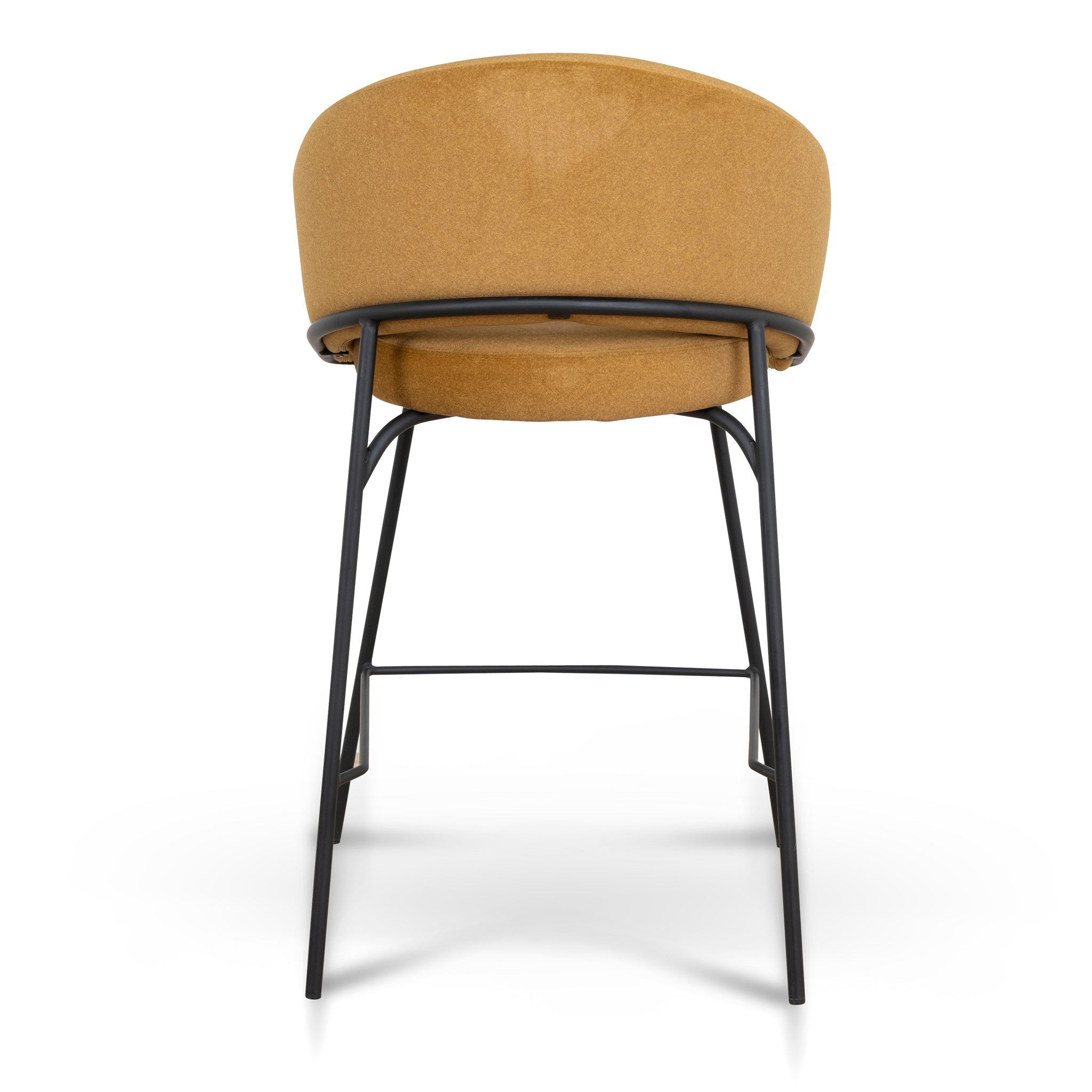 Black Amalfi Bar Stool - Orange Gold Seat (Set of 2)