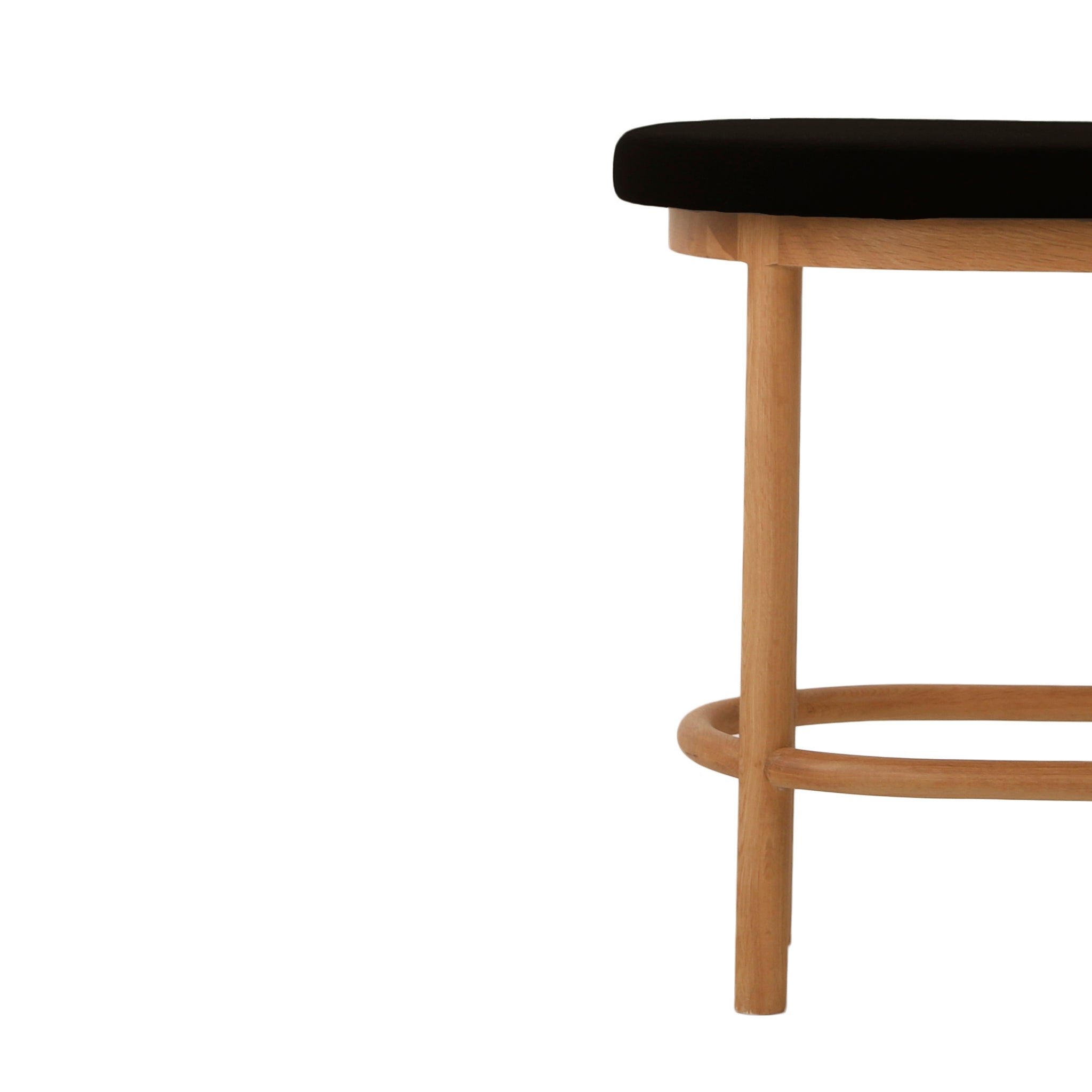66cm Natural Amalfi Bar Stool - Black Seat