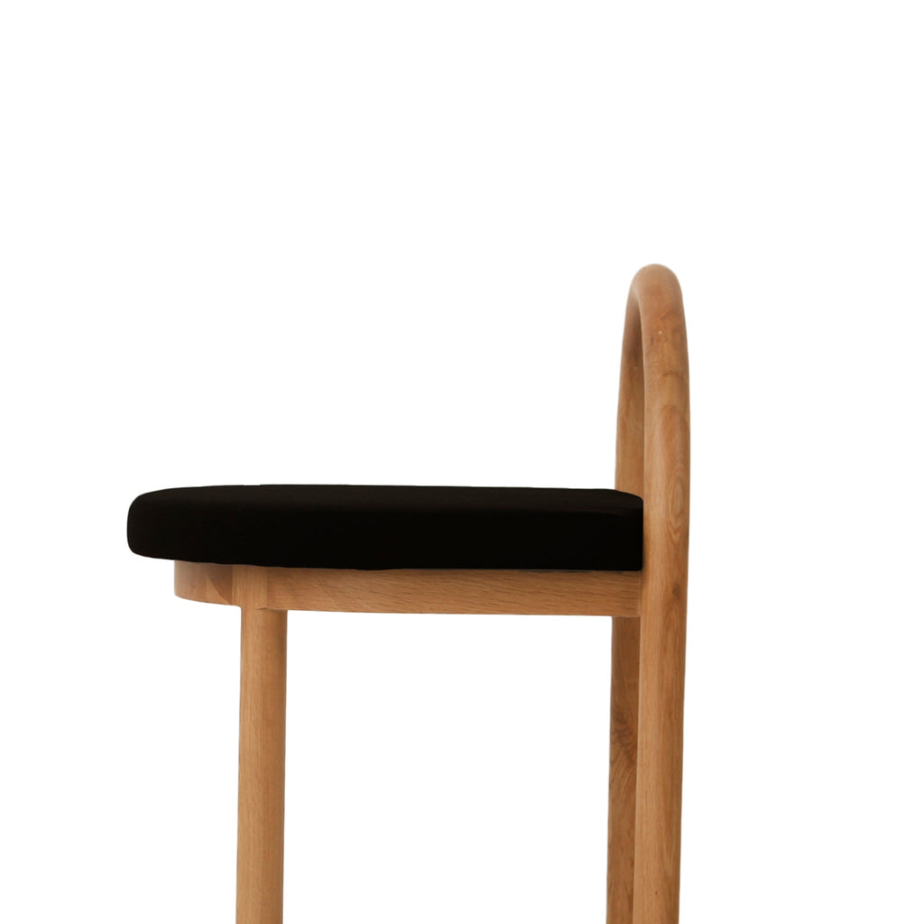 66cm Natural Amalfi Bar Stool - Black Seat
