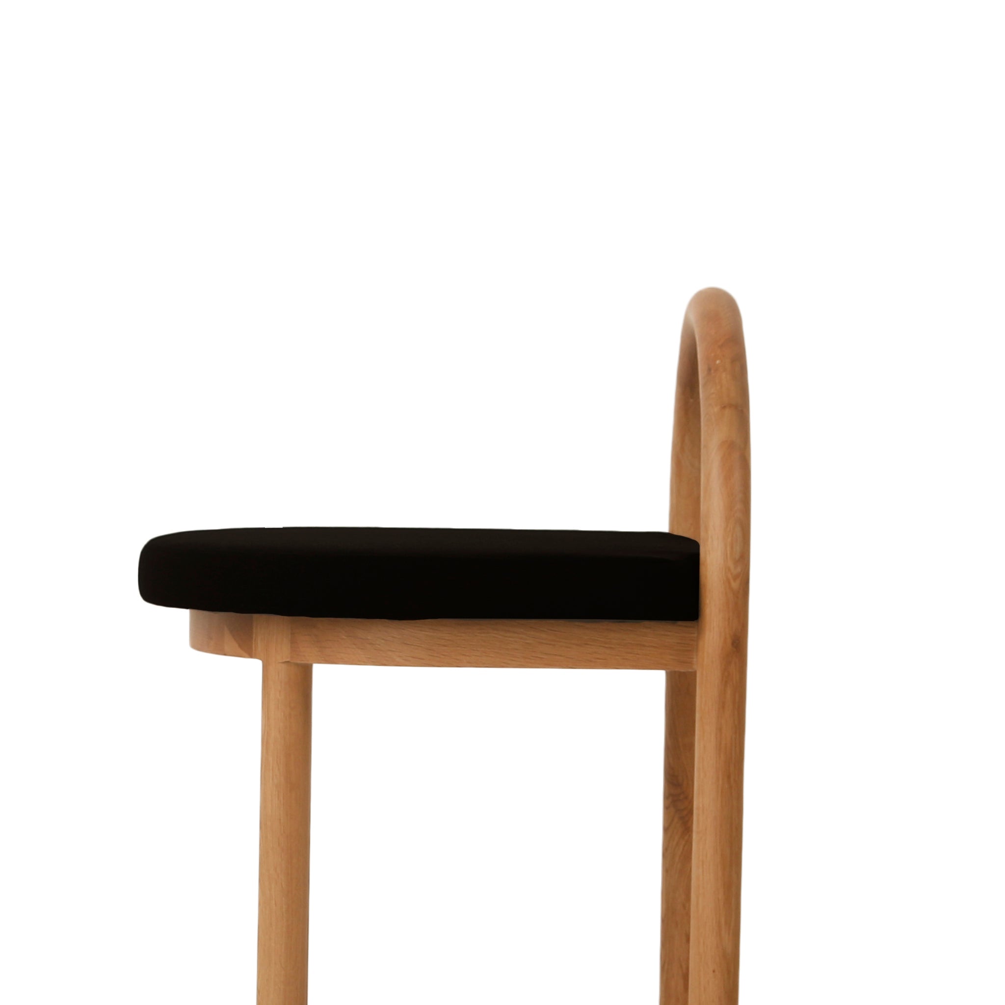 66cm Natural Amalfi Bar Stool - Black Seat