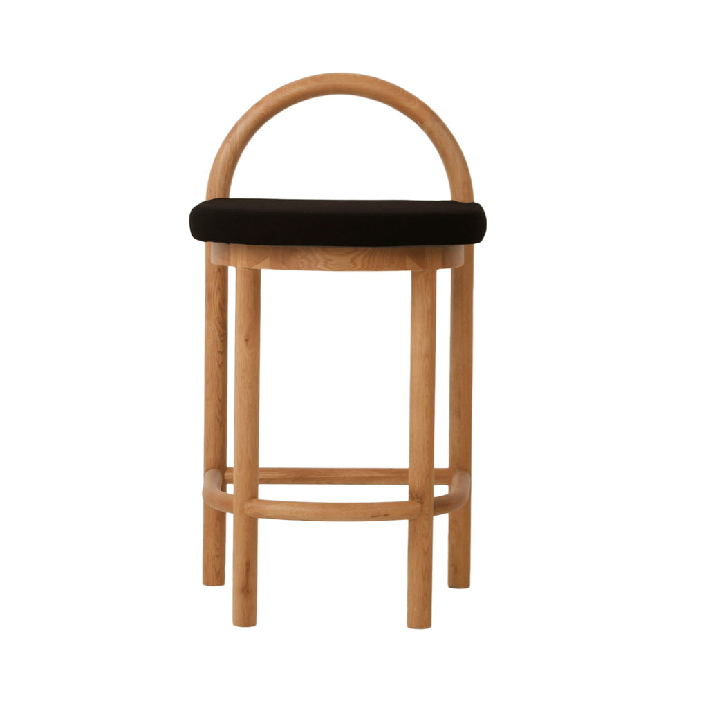 66cm Natural Amalfi Bar Stool - Black Seat