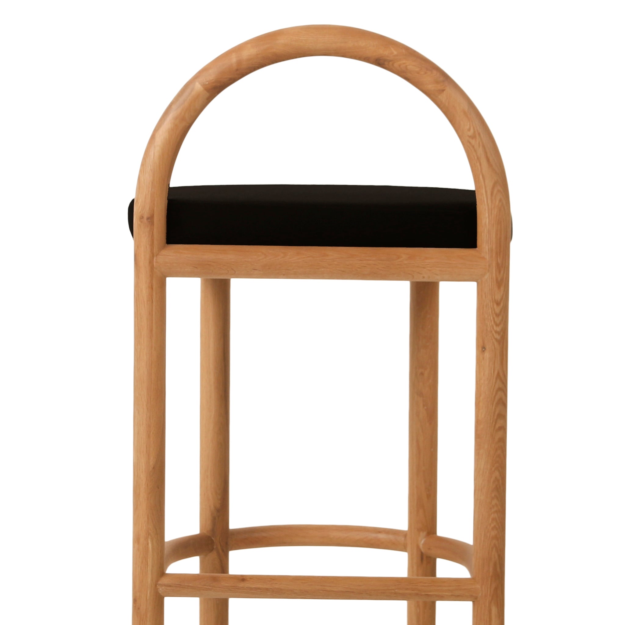 66cm Natural Amalfi Bar Stool - Black Seat