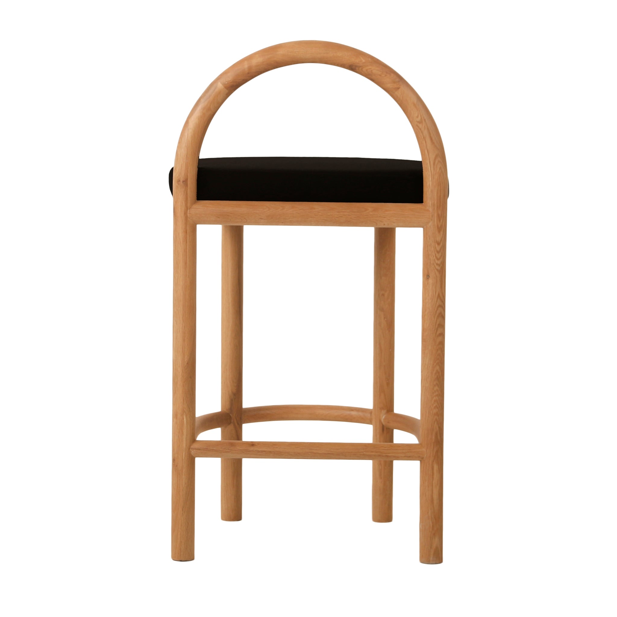 66cm Natural Amalfi Bar Stool - Black Seat