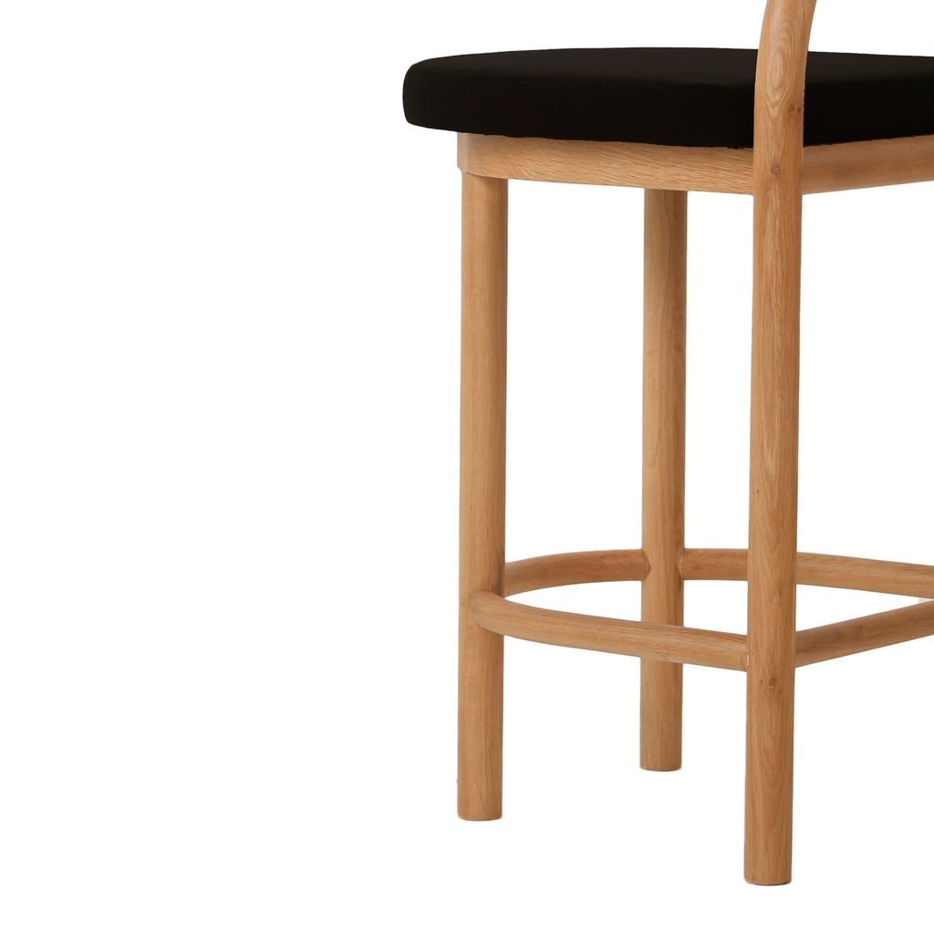 66cm Natural Amalfi Bar Stool - Black Seat