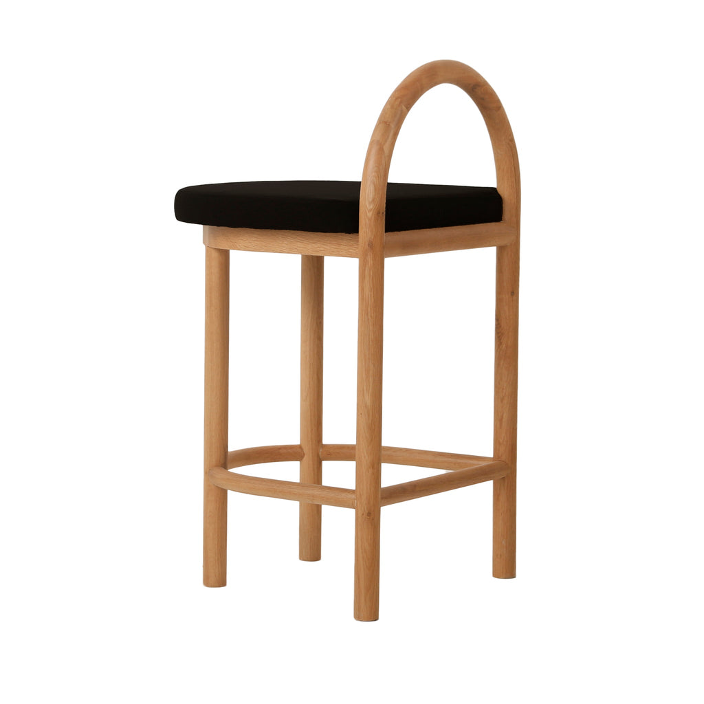 66cm Natural Amalfi Bar Stool - Black Seat