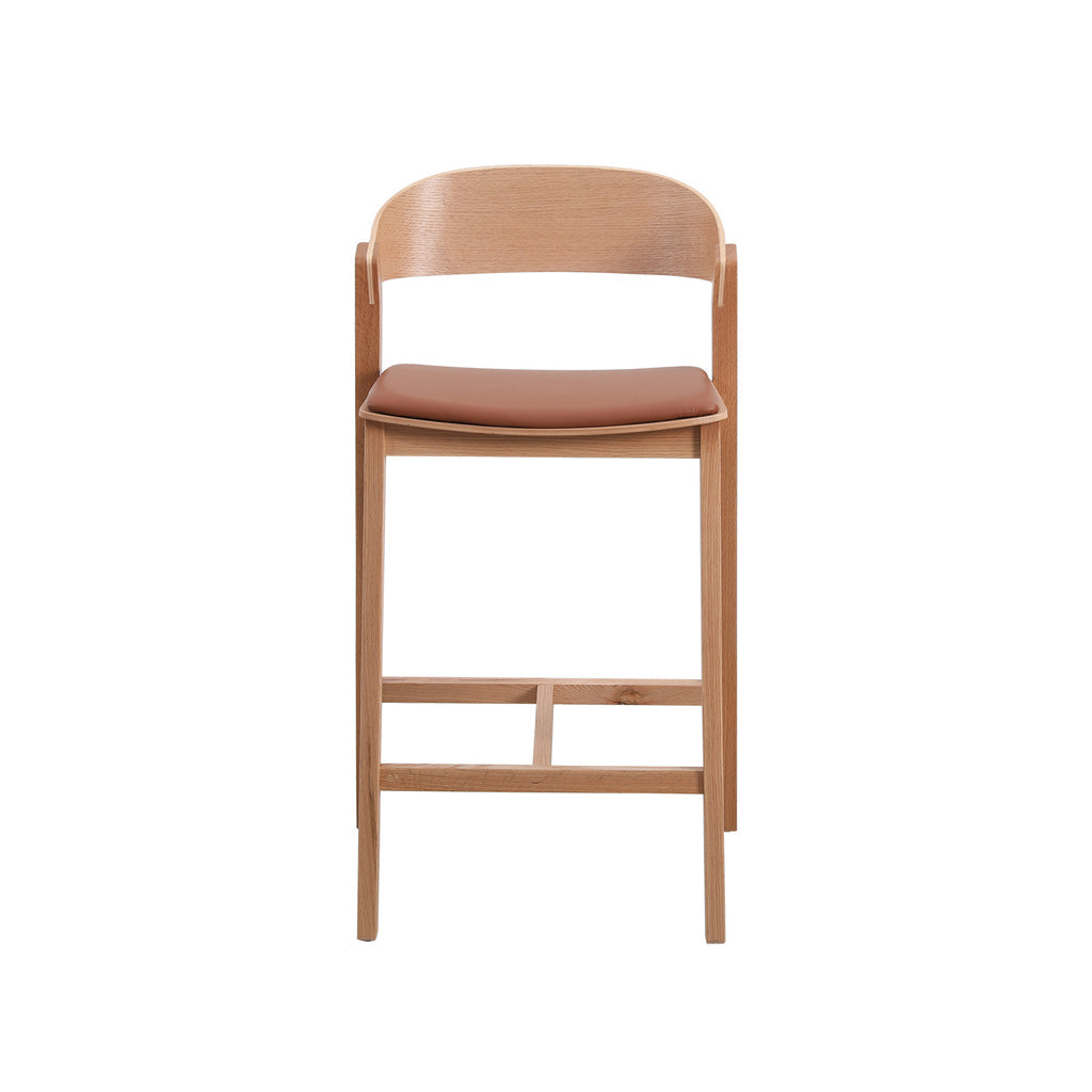 Natural Amalfi Bar Stool - Brown Seat