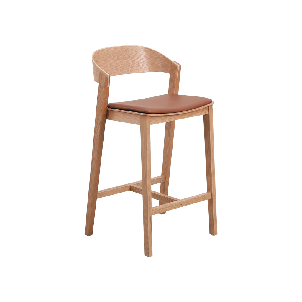 Natural Amalfi Bar Stool - Brown Seat
