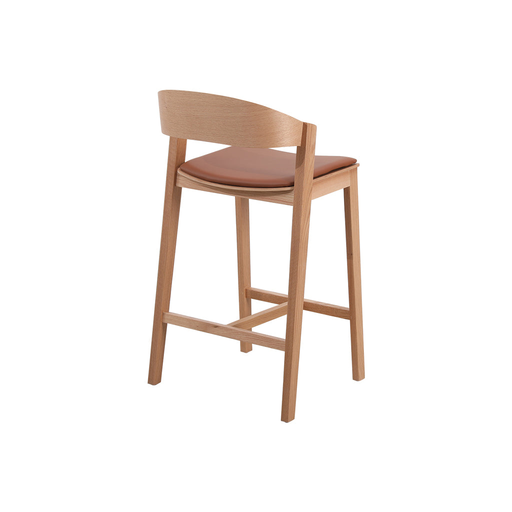 Natural Amalfi Bar Stool - Brown Seat