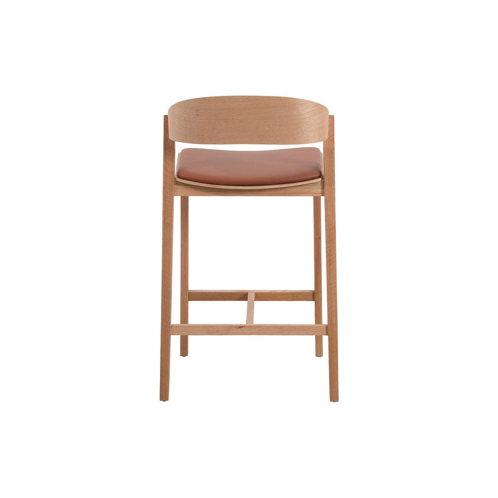 Natural Amalfi Bar Stool - Brown Seat