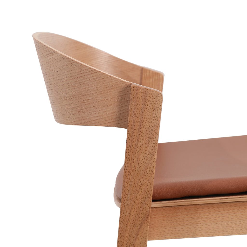 Natural Amalfi Bar Stool - Brown Seat