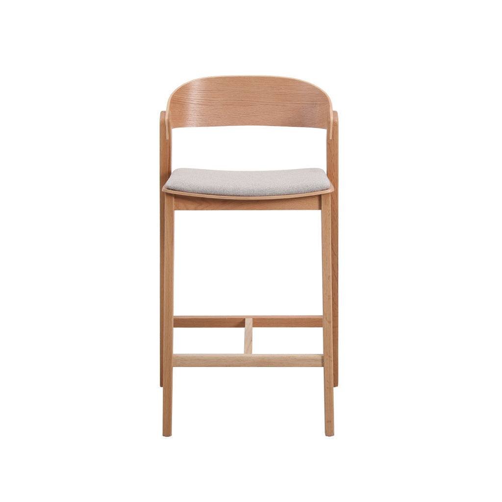 Natural Amalfi Bar Stool - Grey Seat