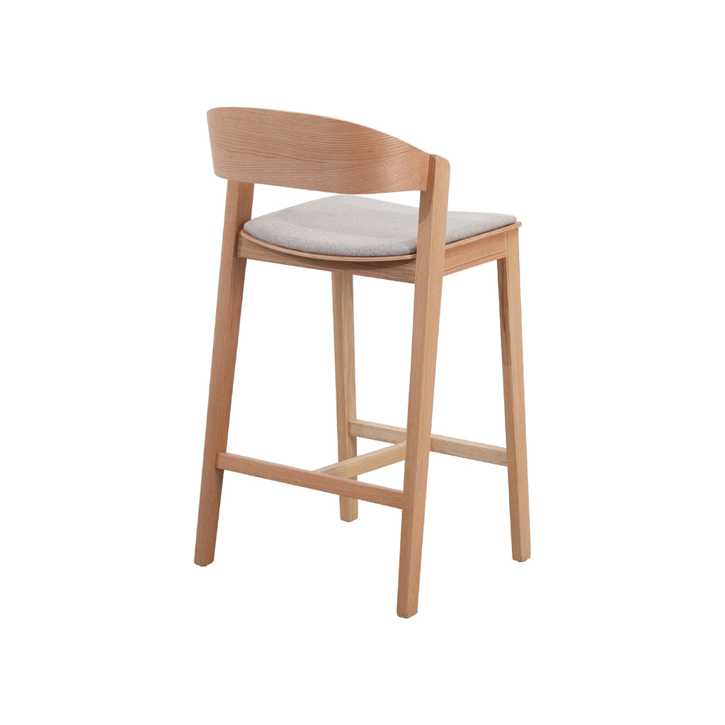 Natural Amalfi Bar Stool - Grey Seat