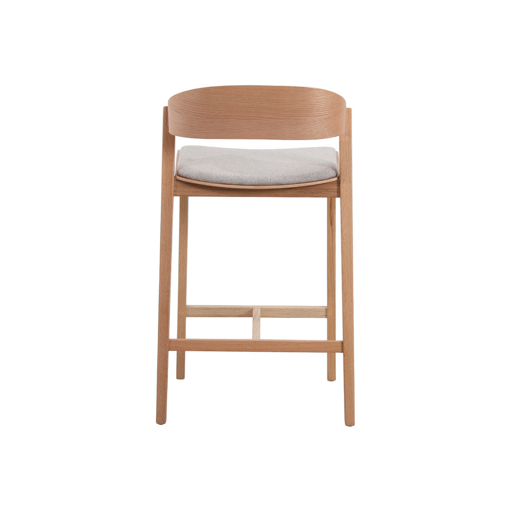 Natural Amalfi Bar Stool - Grey Seat