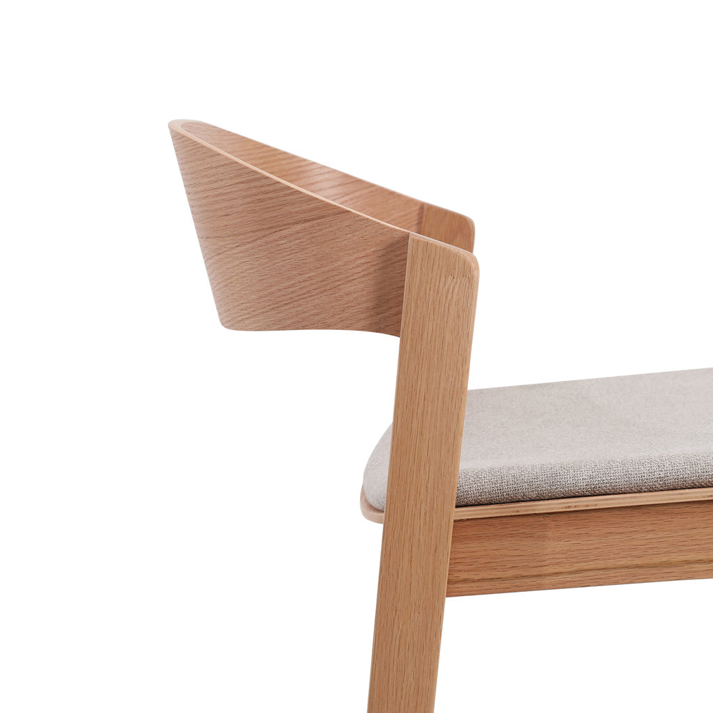 Natural Amalfi Bar Stool - Grey Seat