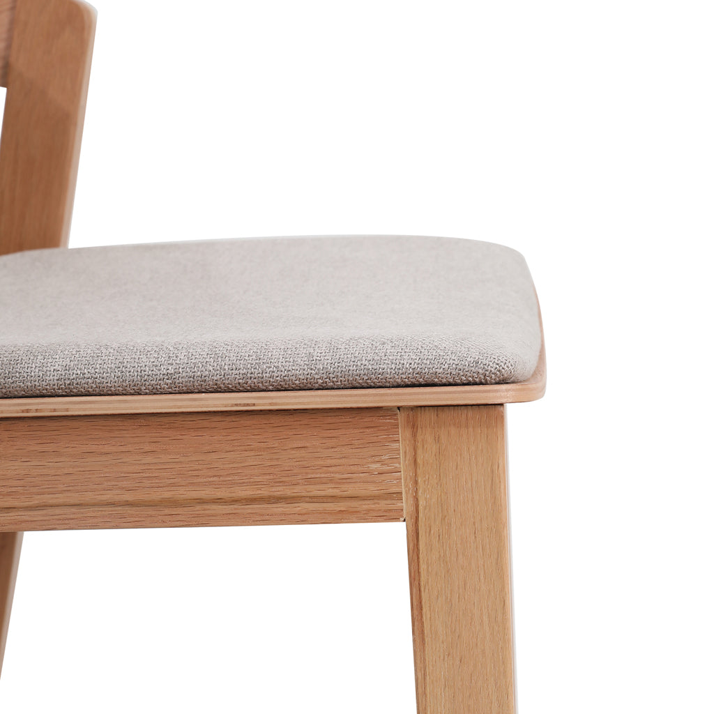 Natural Amalfi Bar Stool - Grey Seat