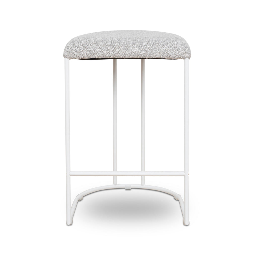 65cm White Amalfi Bar Stool - Clay Grey (Set of 2)
