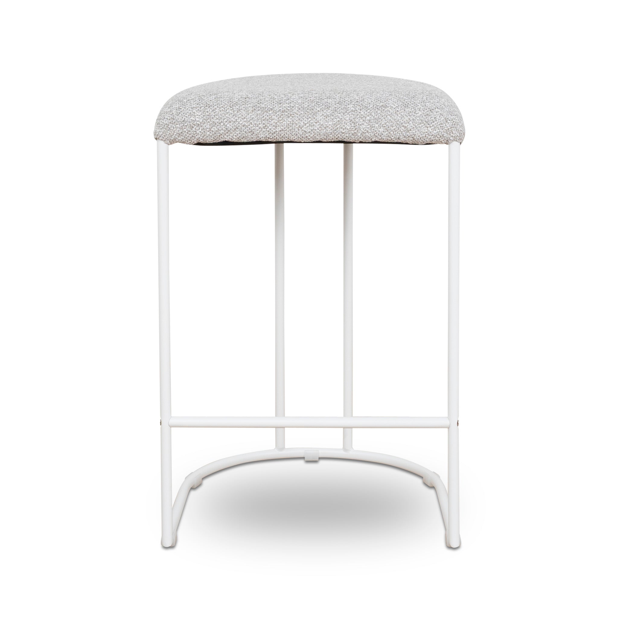 65cm White Amalfi Bar Stool - Clay Grey (Set of 2)
