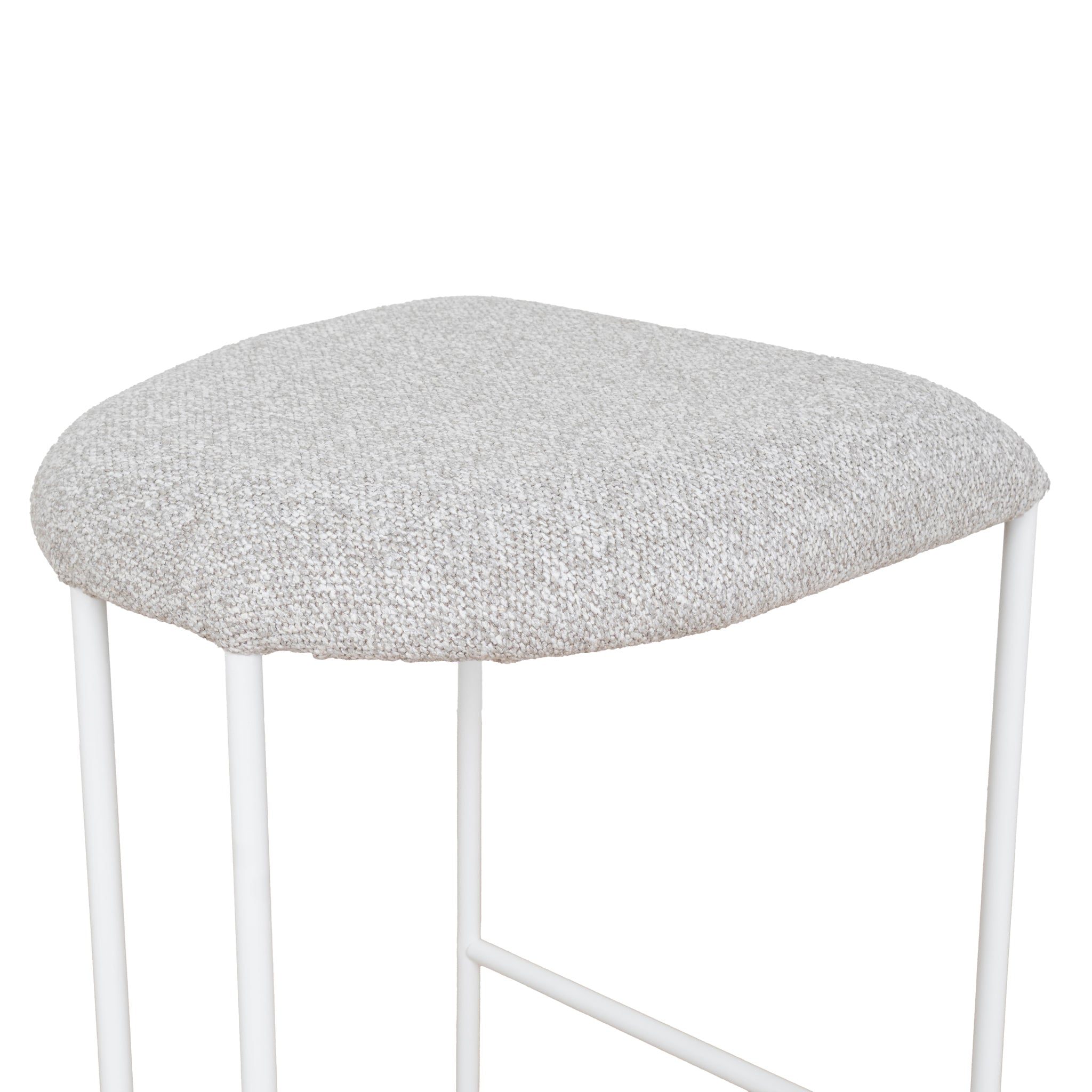 65cm White Amalfi Bar Stool - Clay Grey (Set of 2)