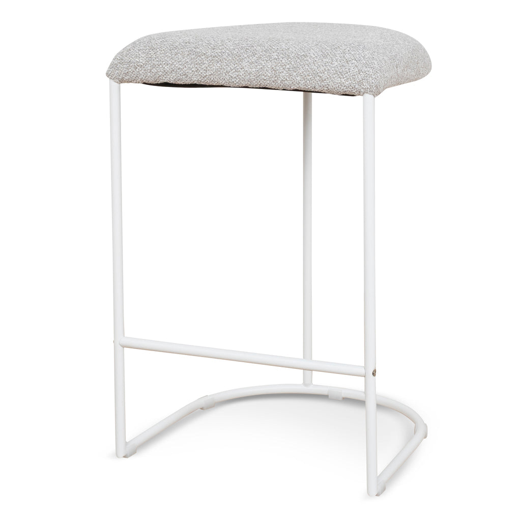 65cm White Amalfi Bar Stool - Clay Grey (Set of 2)