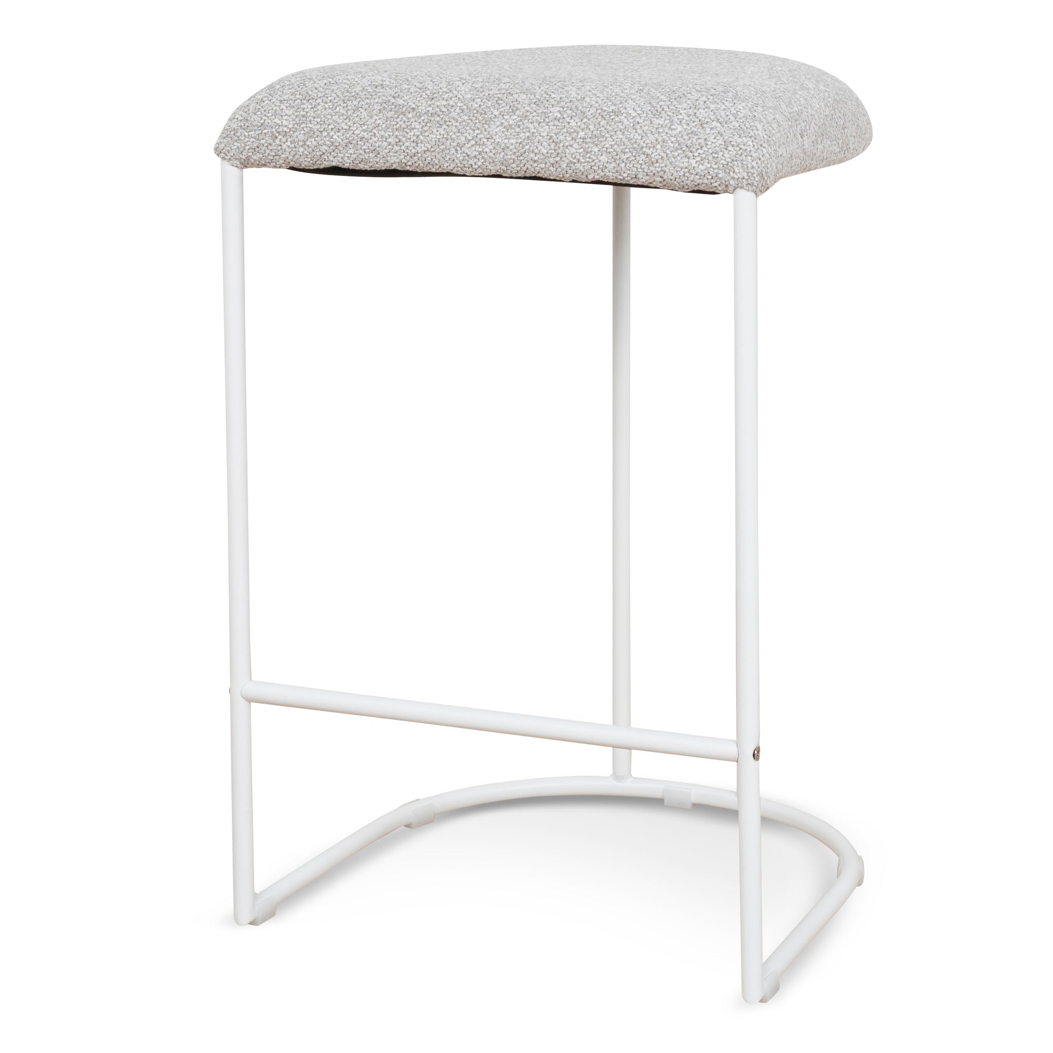 65cm White Amalfi Bar Stool - Clay Grey (Set of 2)