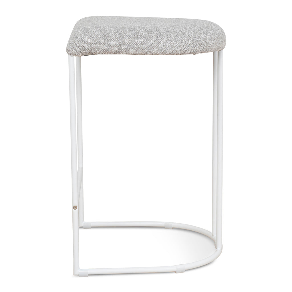 65cm White Amalfi Bar Stool - Clay Grey (Set of 2)