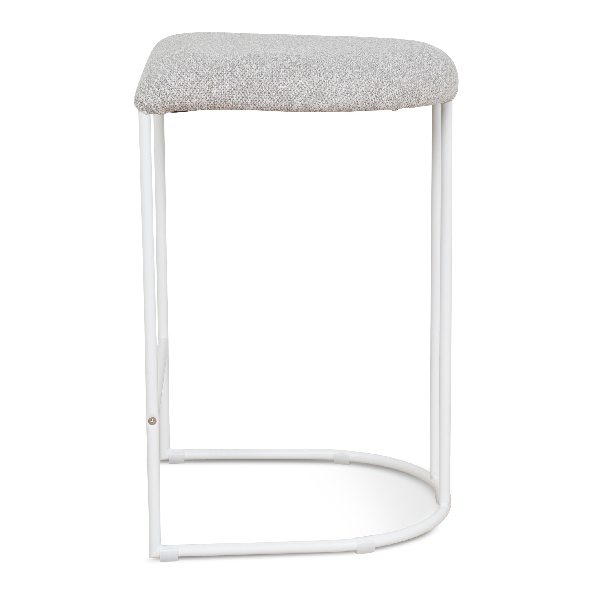 65cm White Amalfi Bar Stool - Clay Grey (Set of 2)