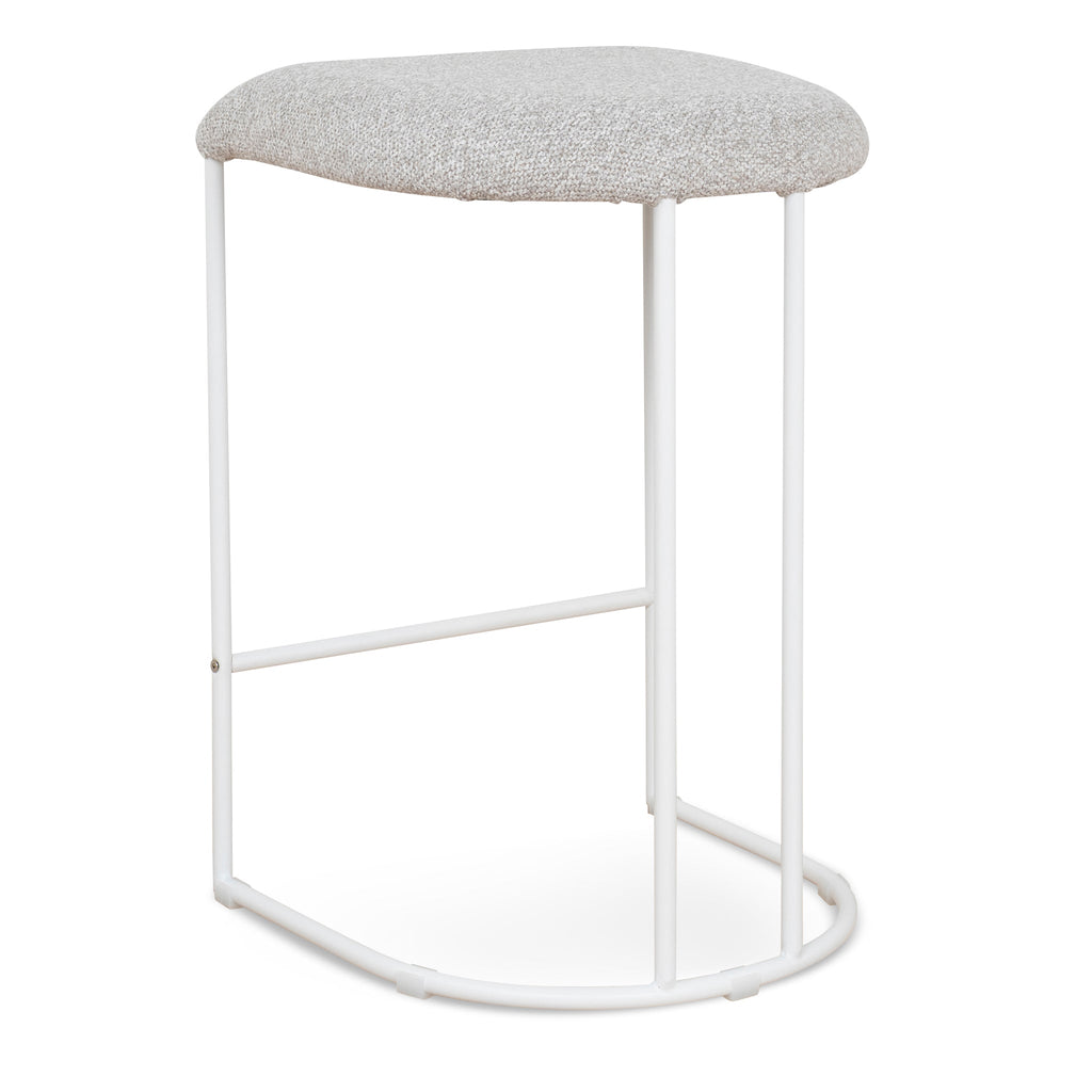 65cm White Amalfi Bar Stool - Clay Grey (Set of 2)