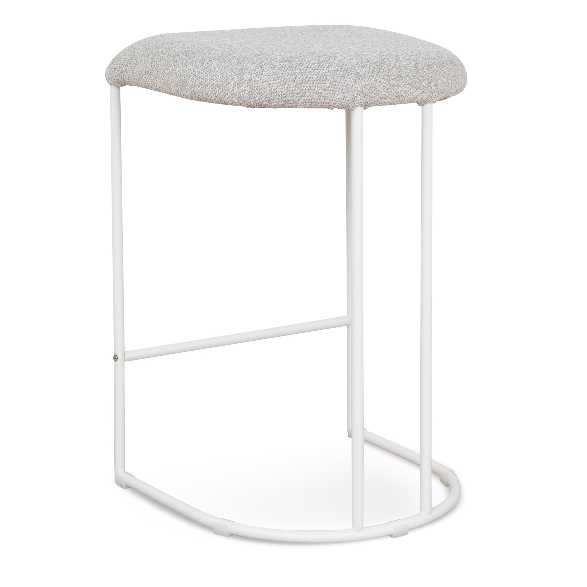 65cm White Amalfi Bar Stool - Clay Grey (Set of 2)