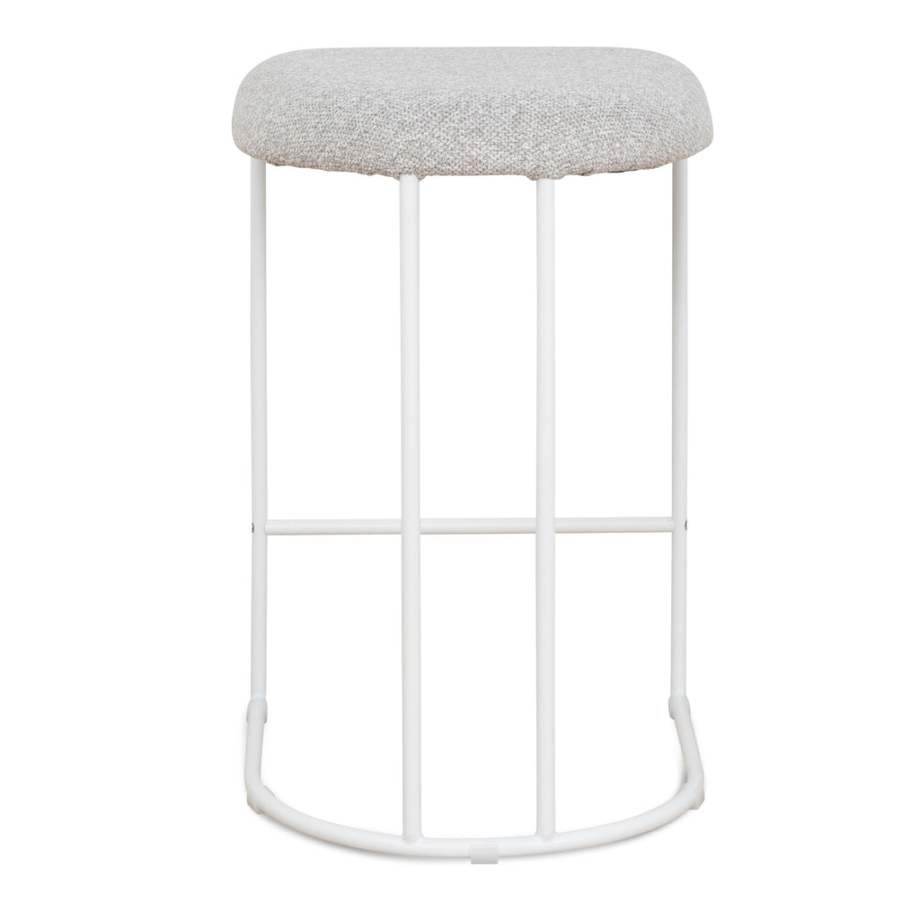 65cm White Amalfi Bar Stool - Clay Grey (Set of 2)