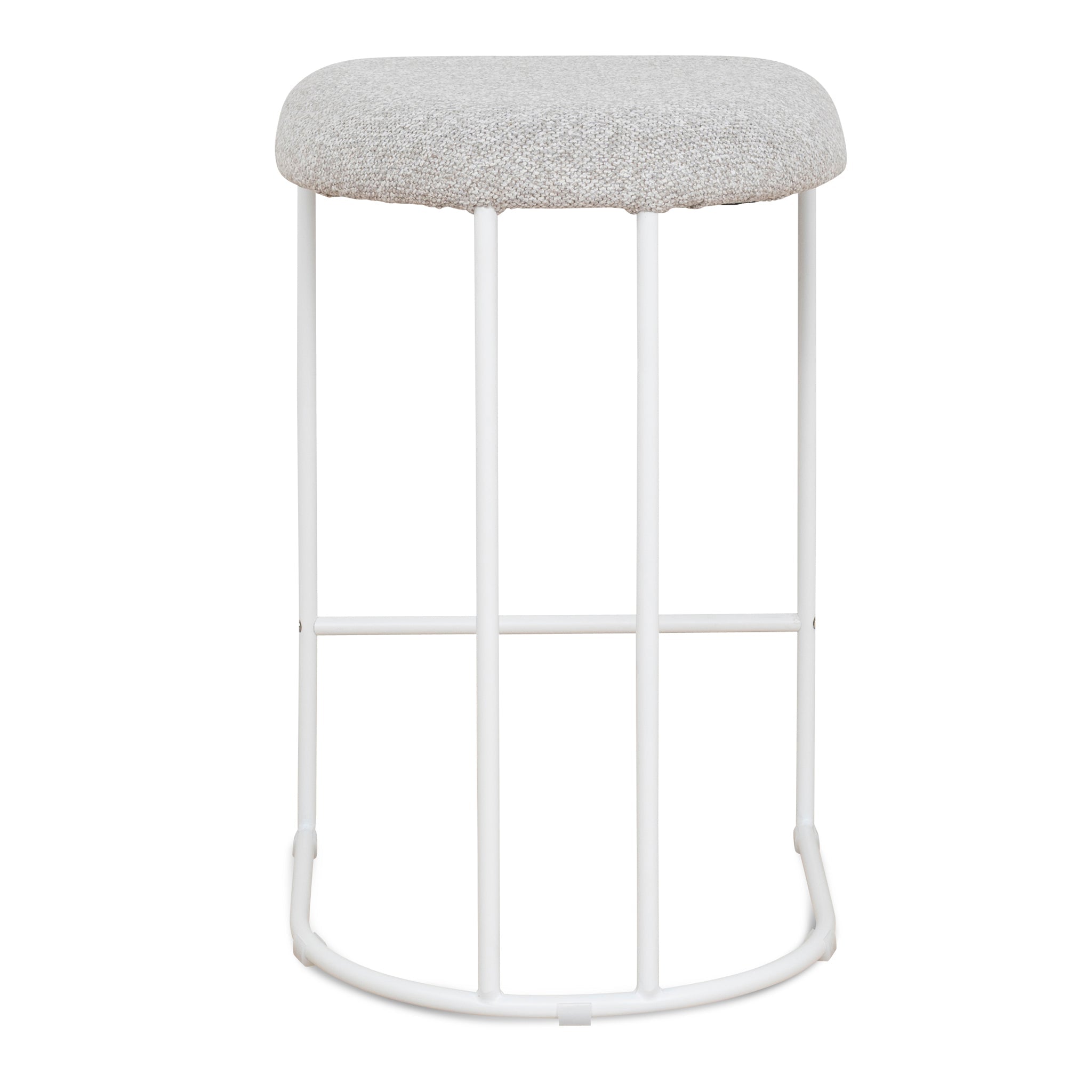65cm White Amalfi Bar Stool - Clay Grey (Set of 2)