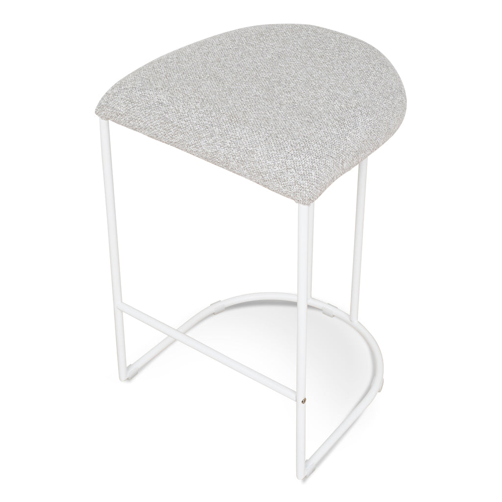 65cm White Amalfi Bar Stool - Clay Grey (Set of 2)