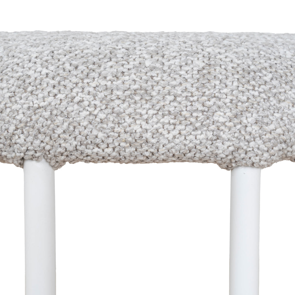 65cm White Amalfi Bar Stool - Clay Grey (Set of 2)