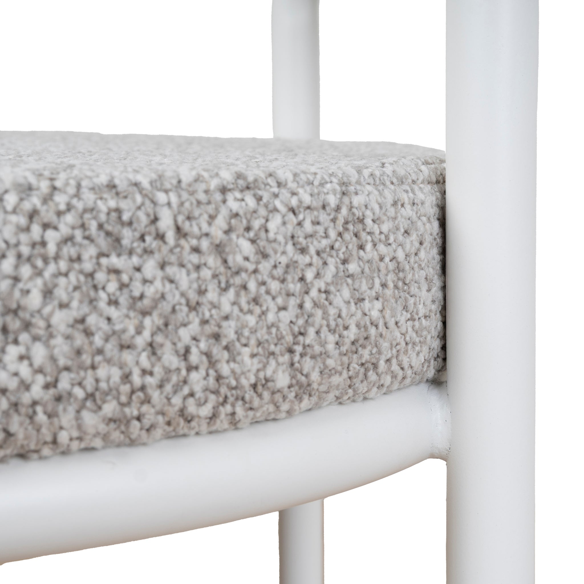 65cm White Amalfi Bar Stool - Clay Grey (Set of 2)