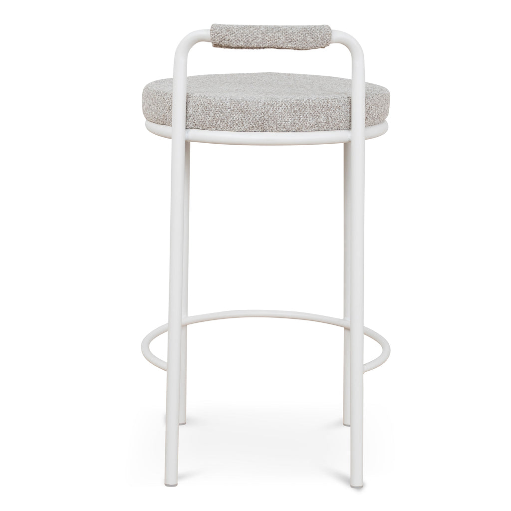 65cm White Amalfi Bar Stool - Clay Grey (Set of 2)