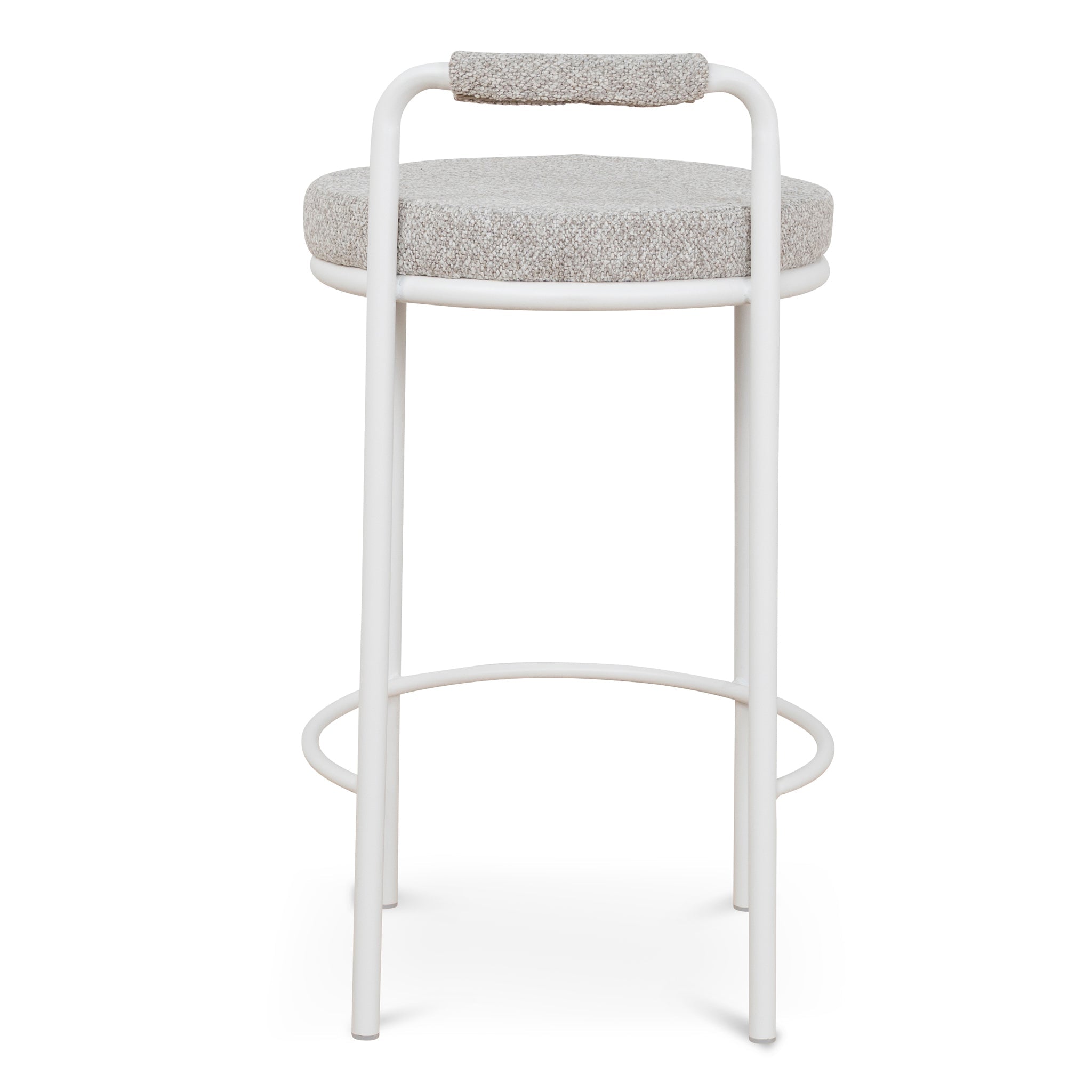 65cm White Amalfi Bar Stool - Clay Grey (Set of 2)