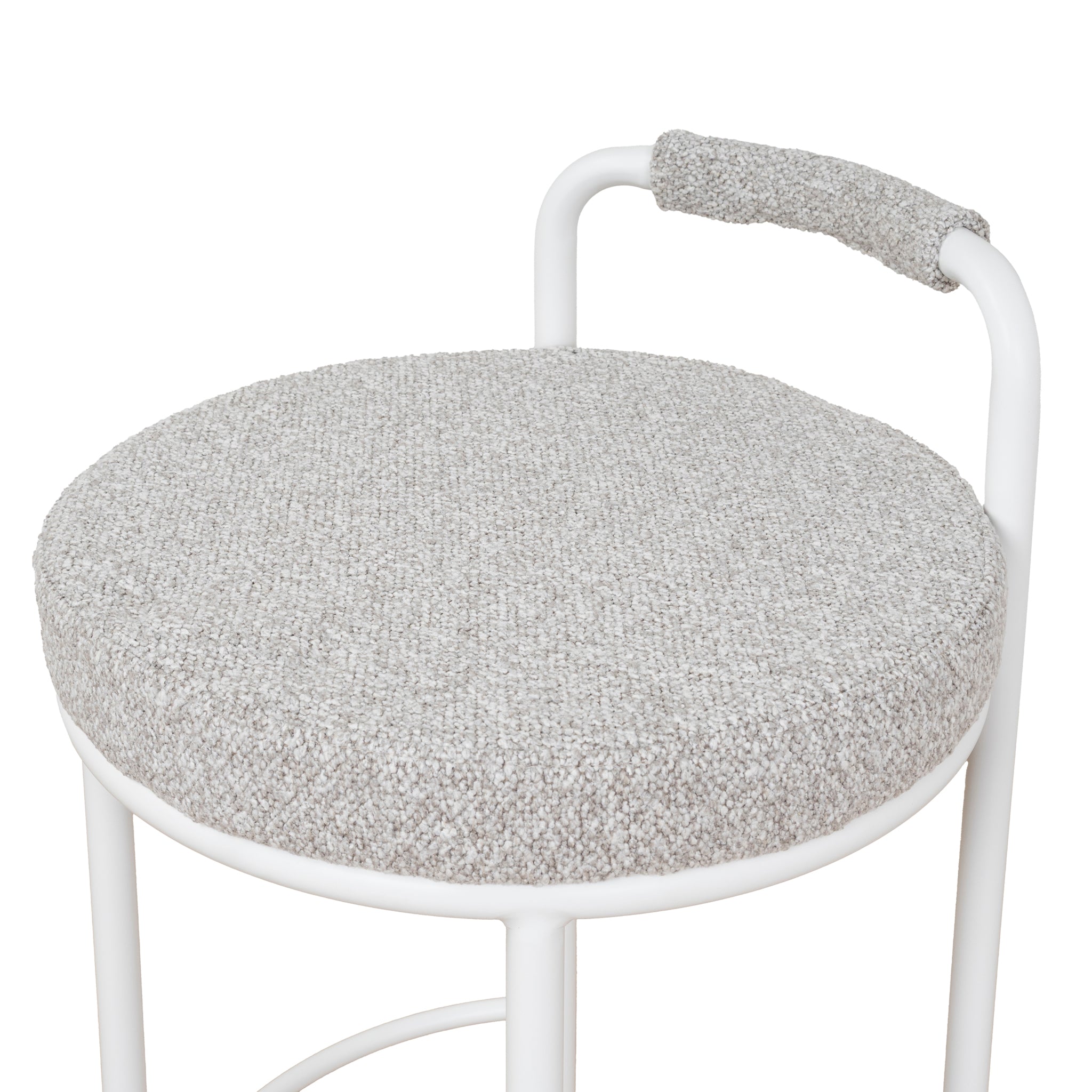 65cm White Amalfi Bar Stool - Clay Grey (Set of 2)