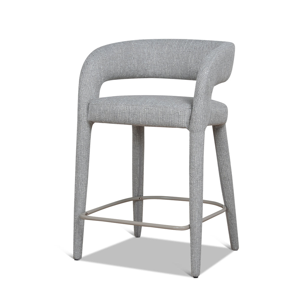 65cm Amalfi Bar Stool - Chrome Grey