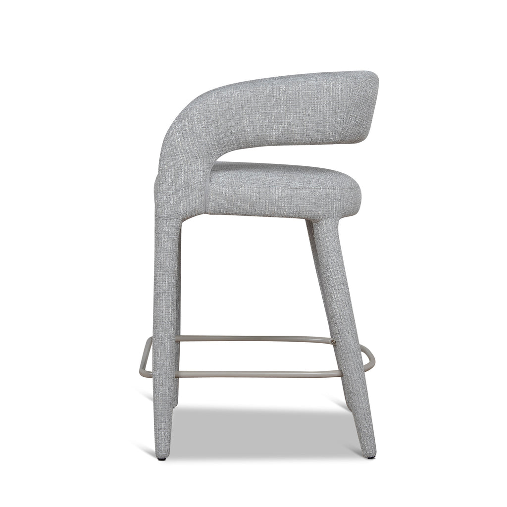 65cm Amalfi Bar Stool - Chrome Grey