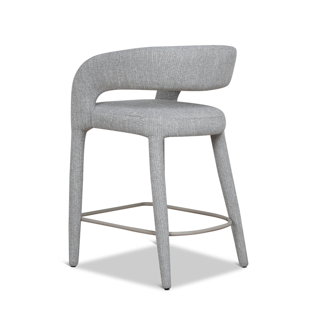 65cm Amalfi Bar Stool - Chrome Grey