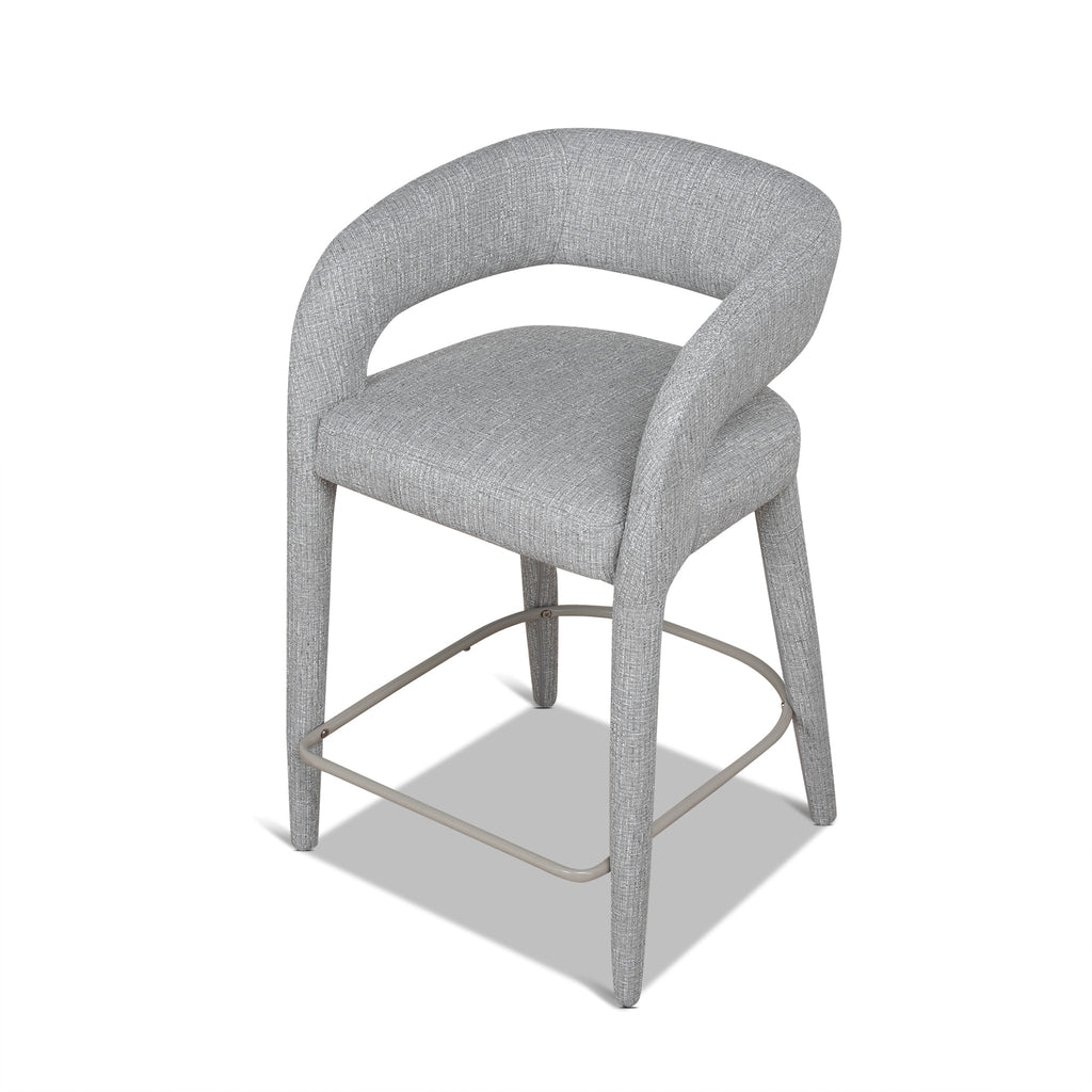 65cm Amalfi Bar Stool - Chrome Grey