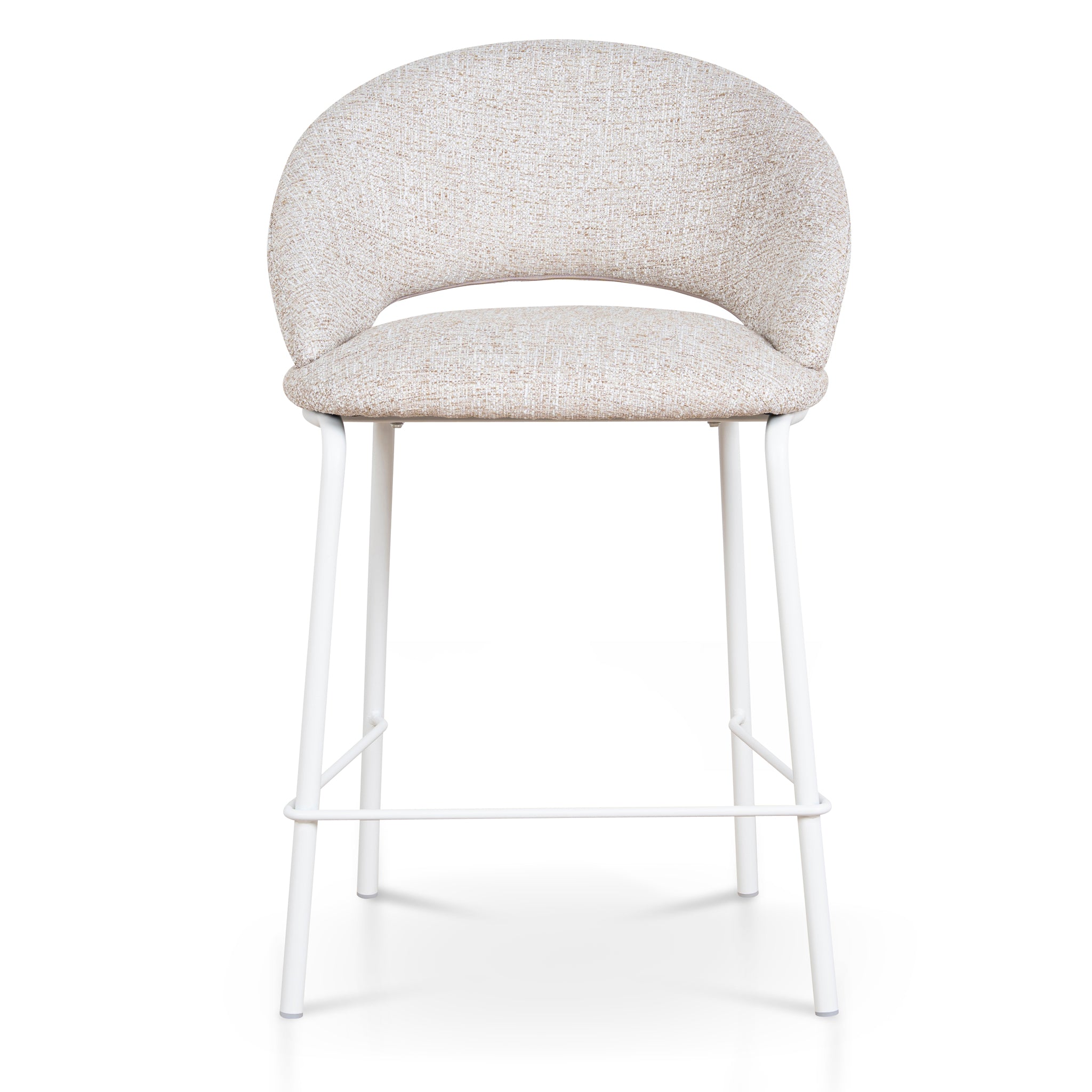 White Amalfi Bar Stool - Pale Beige (Set of 2)
