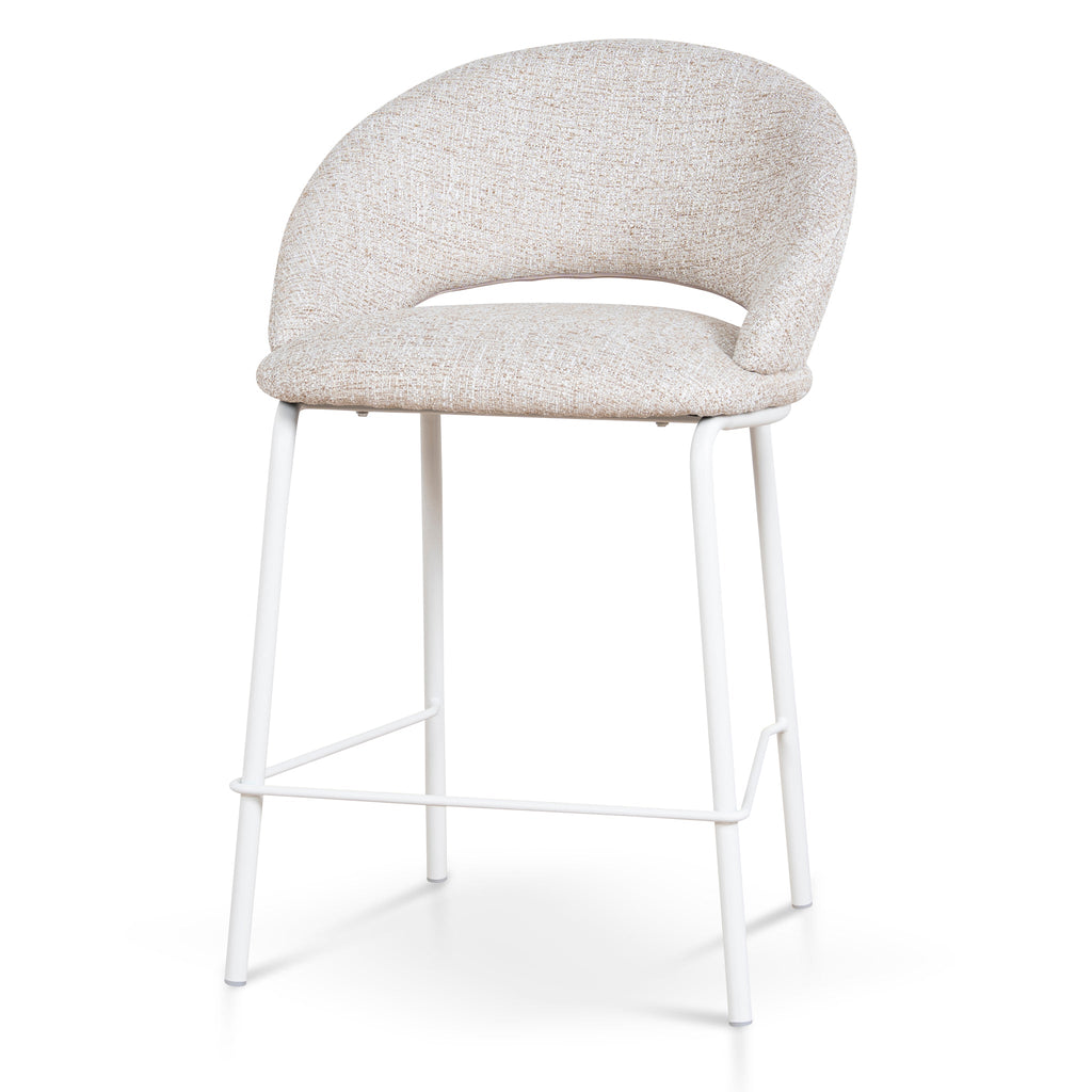 White Amalfi Bar Stool - Pale Beige (Set of 2)