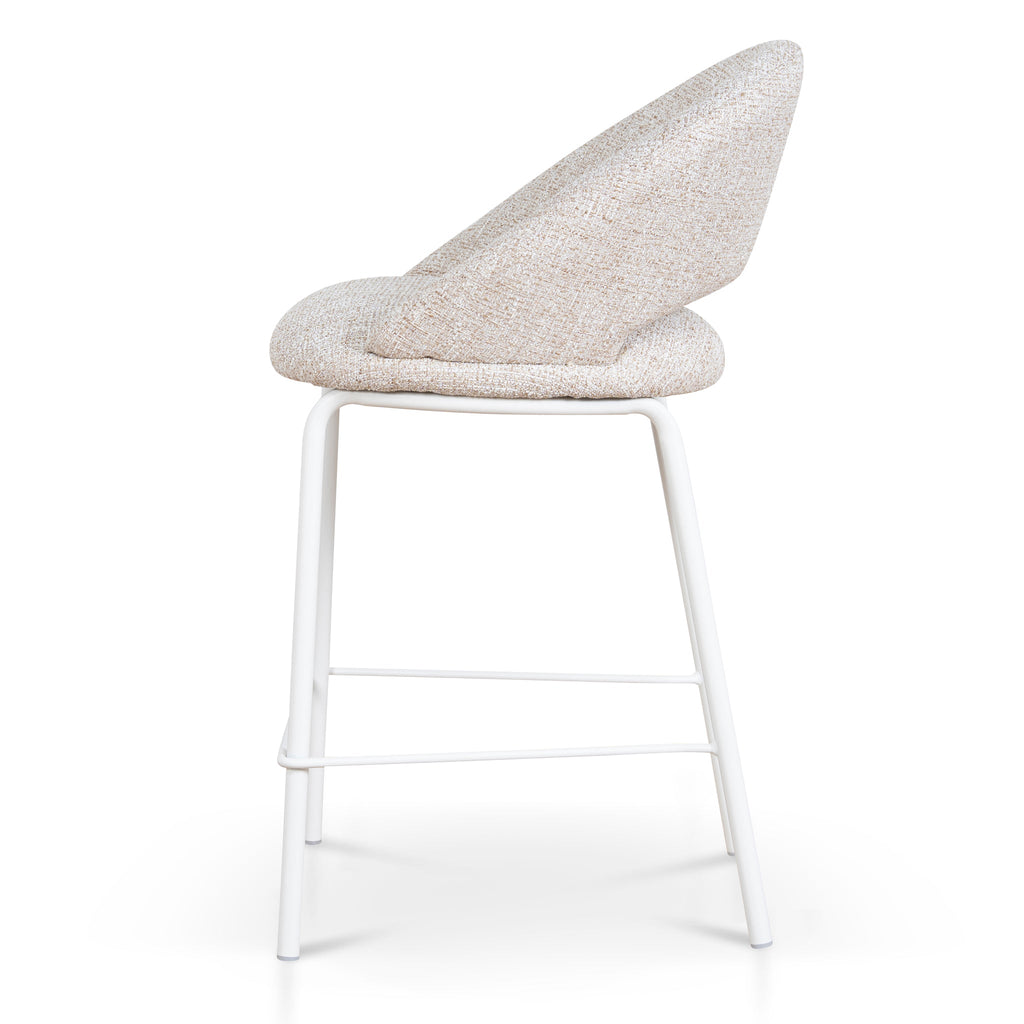 White Amalfi Bar Stool - Pale Beige (Set of 2)
