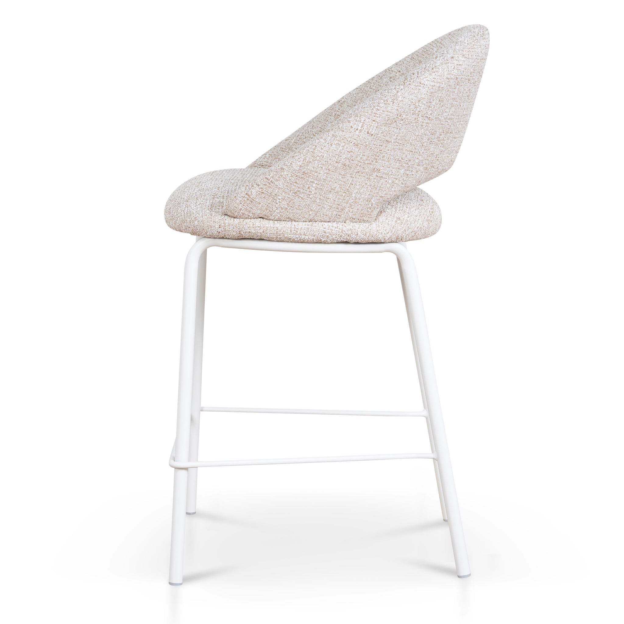 White Amalfi Bar Stool - Pale Beige (Set of 2)