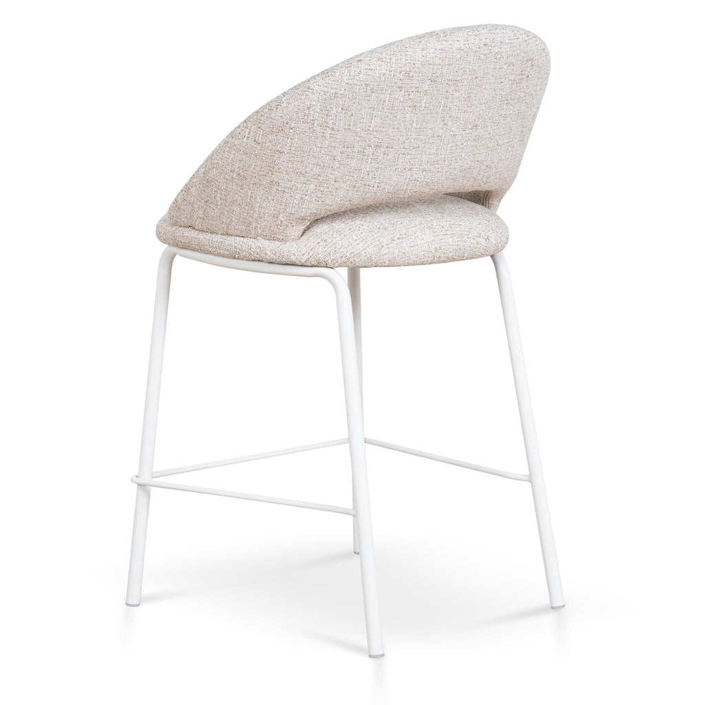 White Amalfi Bar Stool - Pale Beige (Set of 2)