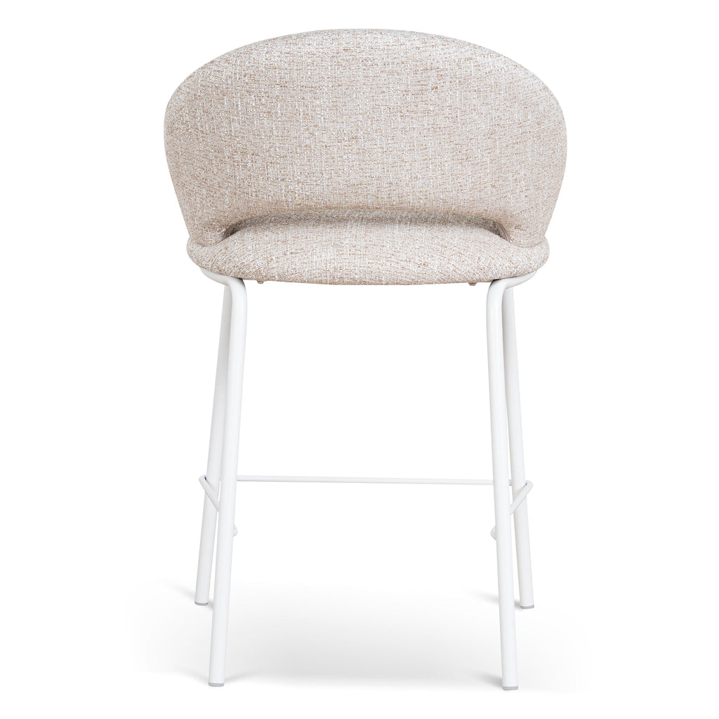White Amalfi Bar Stool - Pale Beige (Set of 2)
