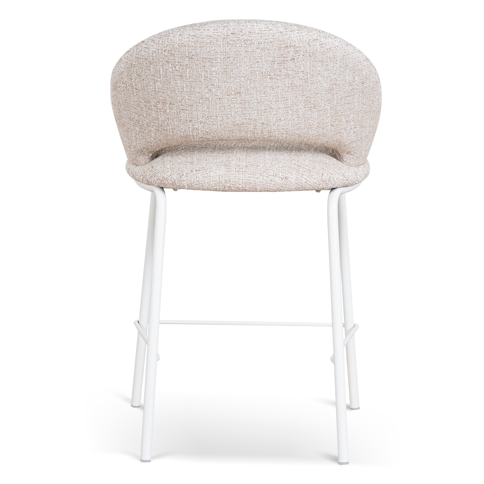 White Amalfi Bar Stool - Pale Beige (Set of 2)