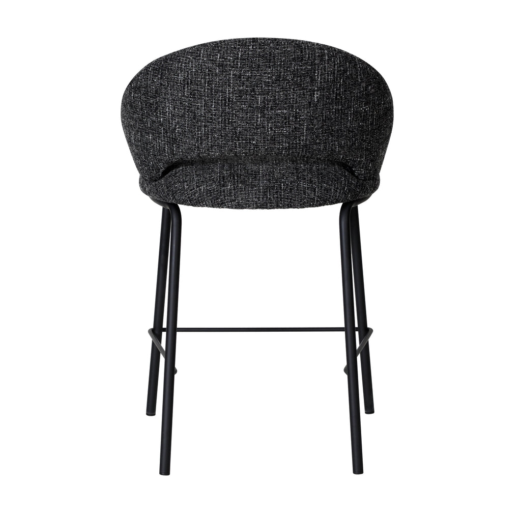 Black Amalfi Bar Stool - Field Charcoal (Set of 2)